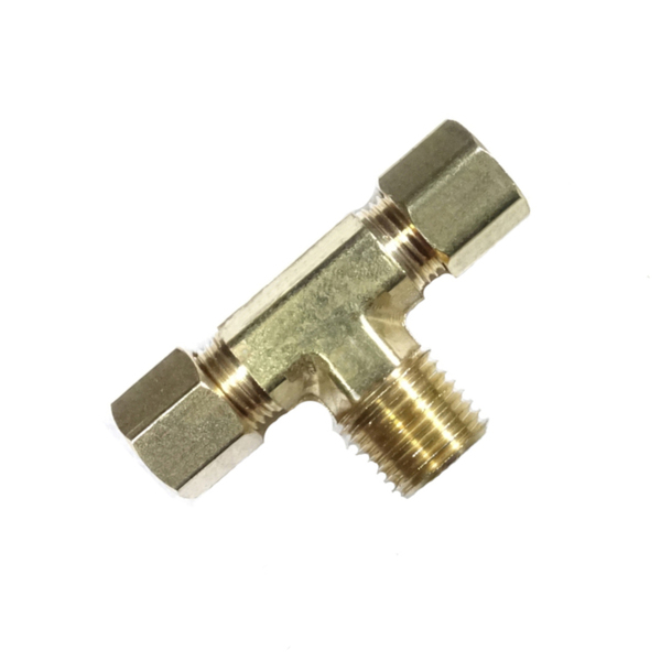 726 Compression 3/8 X 1/4 Male Branch Tee  Brass