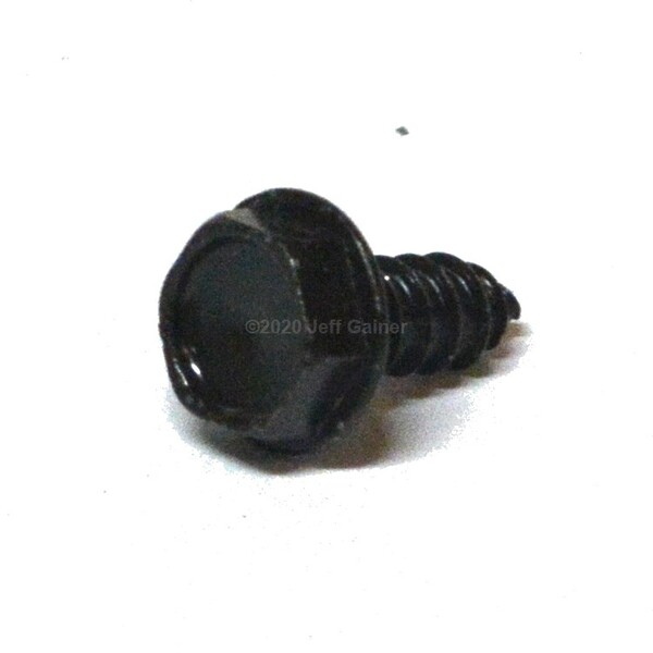 HMS287BZ Hex Washer Head Slotted Sheet Metal Screw Type AB #10 X 3/8 Black Zinc