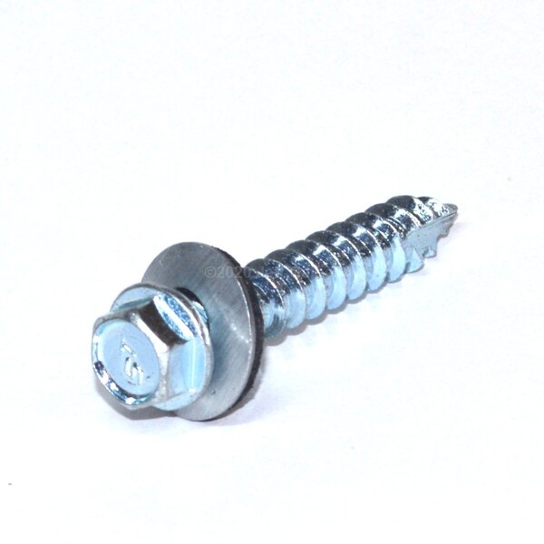 HMSW409 Hex Washer Head Unslotted Sheet Metal Screw W/ Bonded Sealing Washer #14 X 6  Zinc Plated