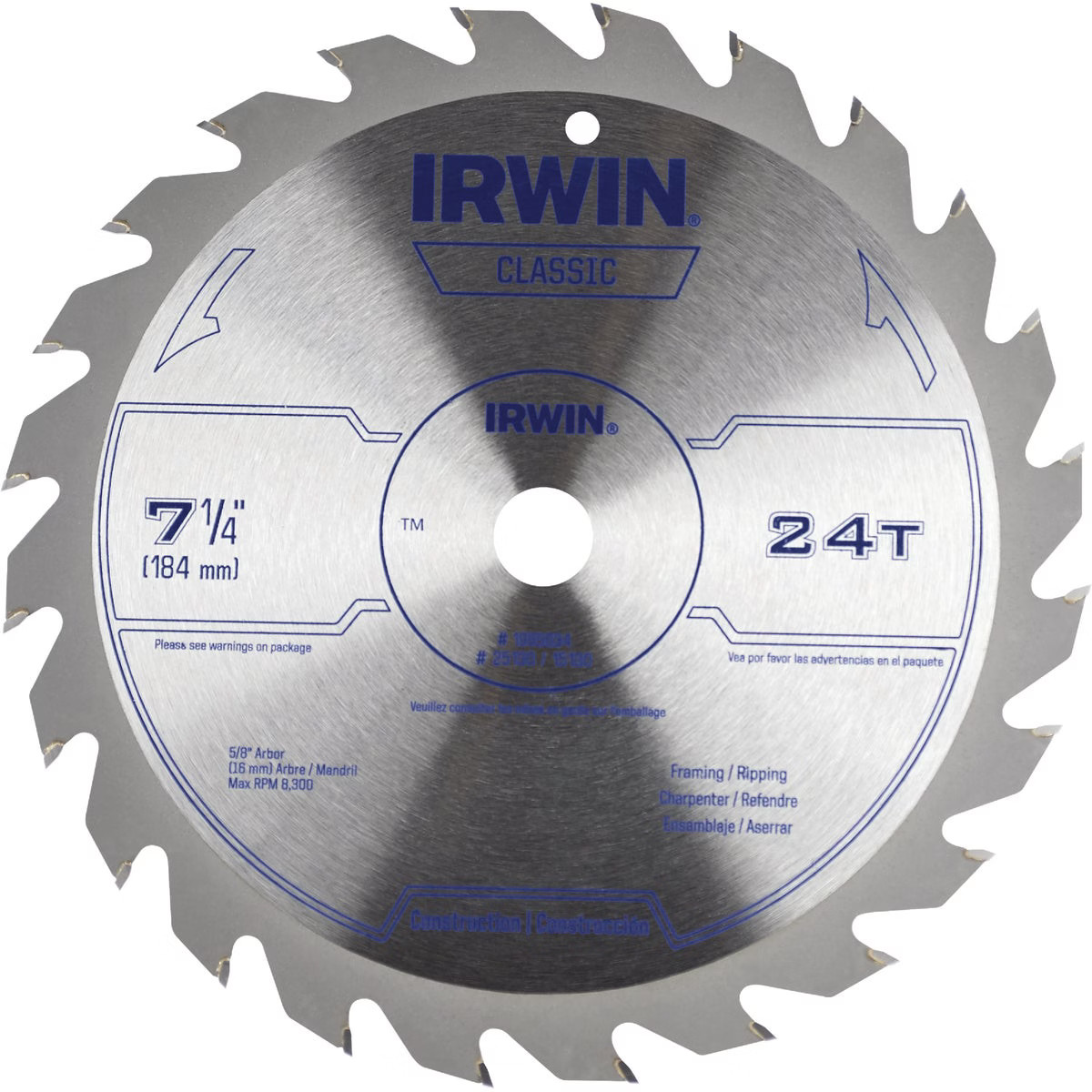 Blade 7 1/4 Framing 24 Tooth Carbide  Irwin®