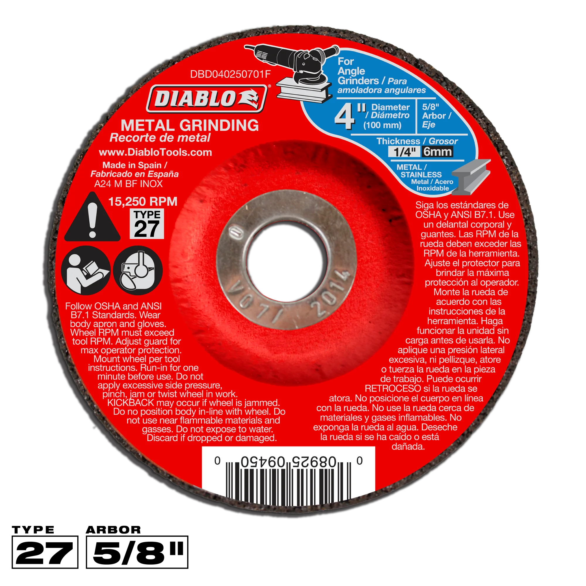 Grinding Wheel 4 T27  Diablo