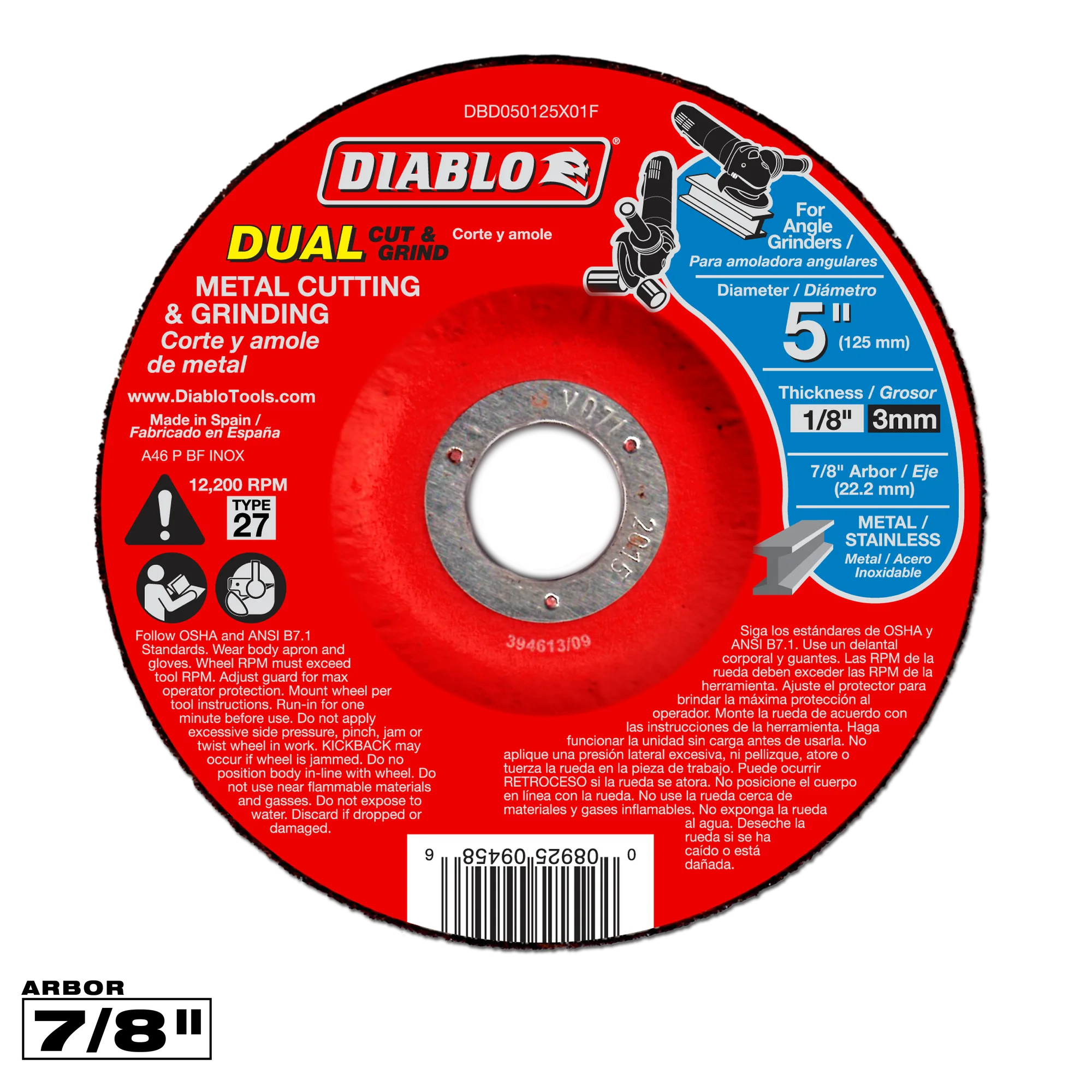 Cut and Grind Wheel 5 T27  Diablo