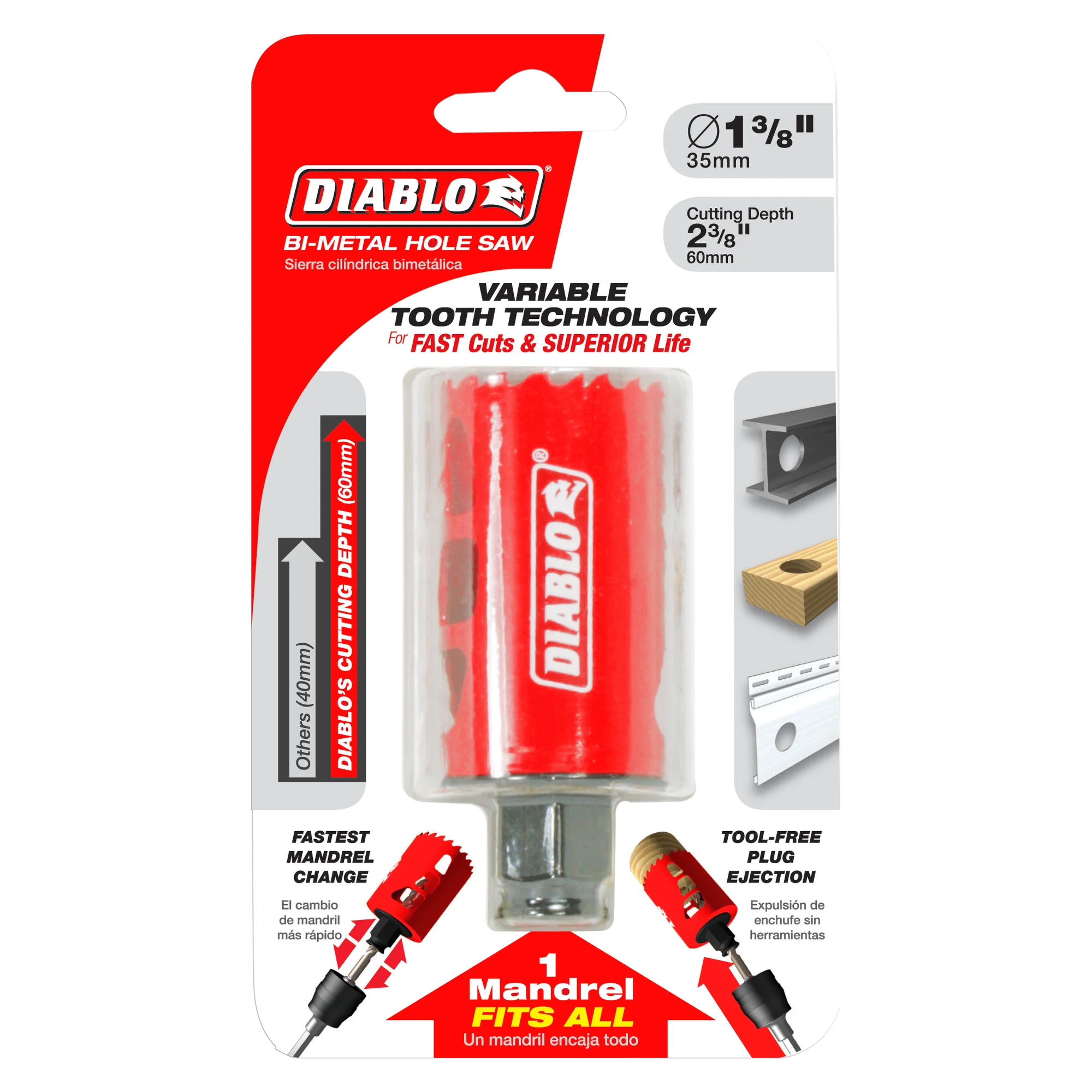 DHS1375 Hole Saw 1 3/8 Bi-Metal  Diablo