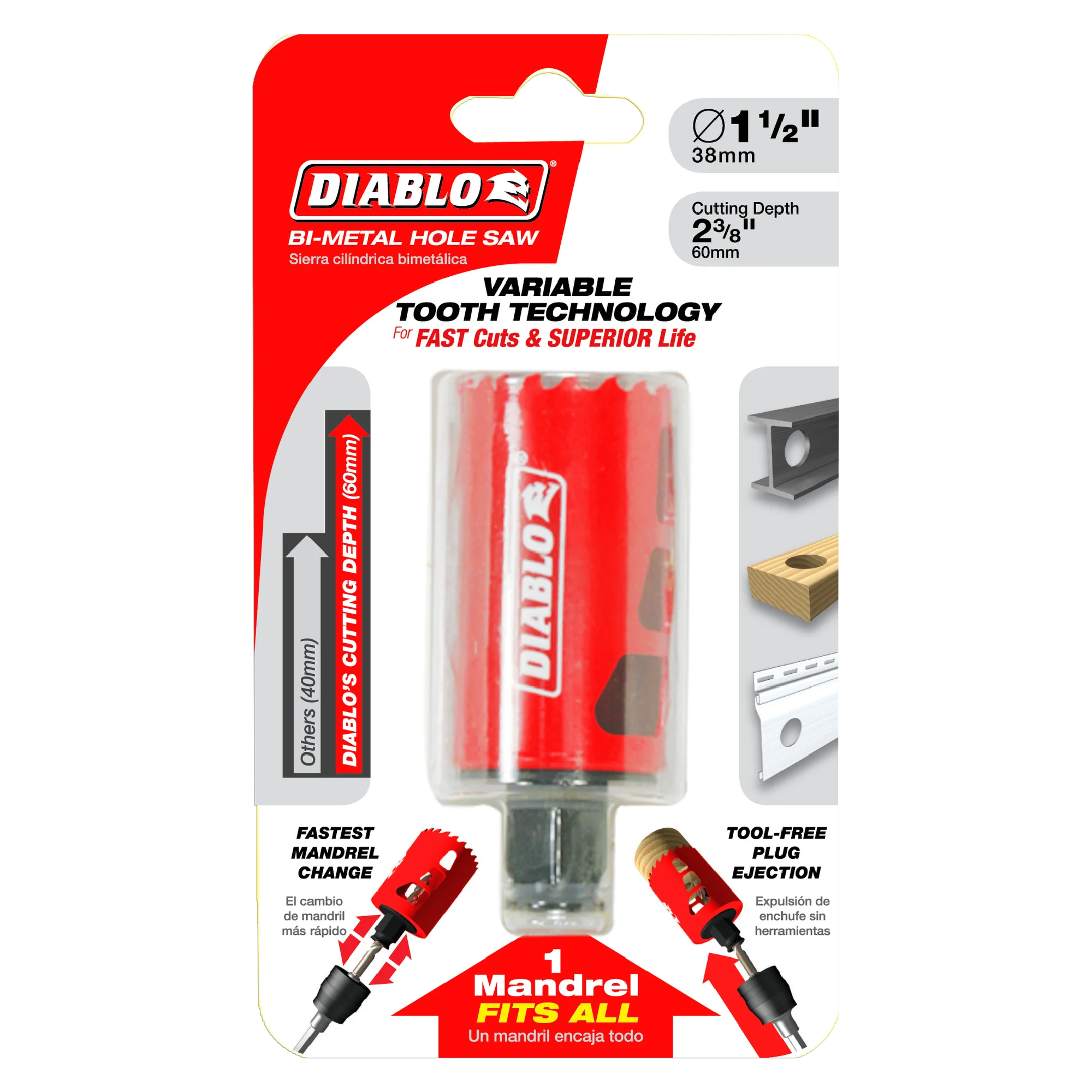 DHS1500 Hole Saw 1 1/2 Bi-Metal  Diablo