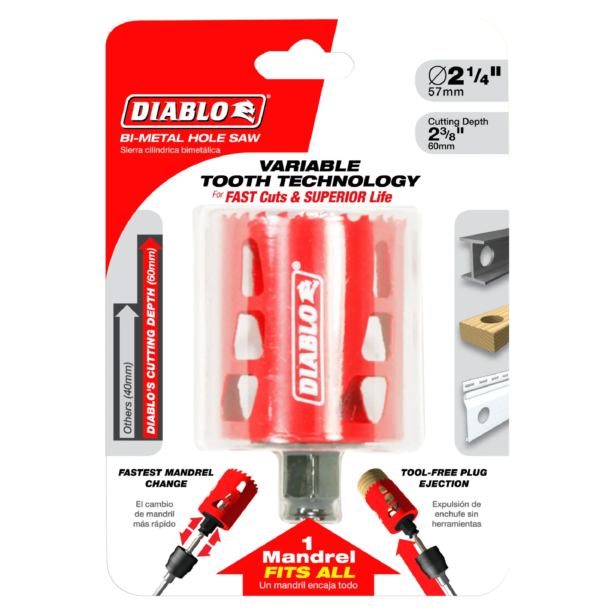 DHS2250 Hole Saw 2 1/4 Bi-Metal  Diablo