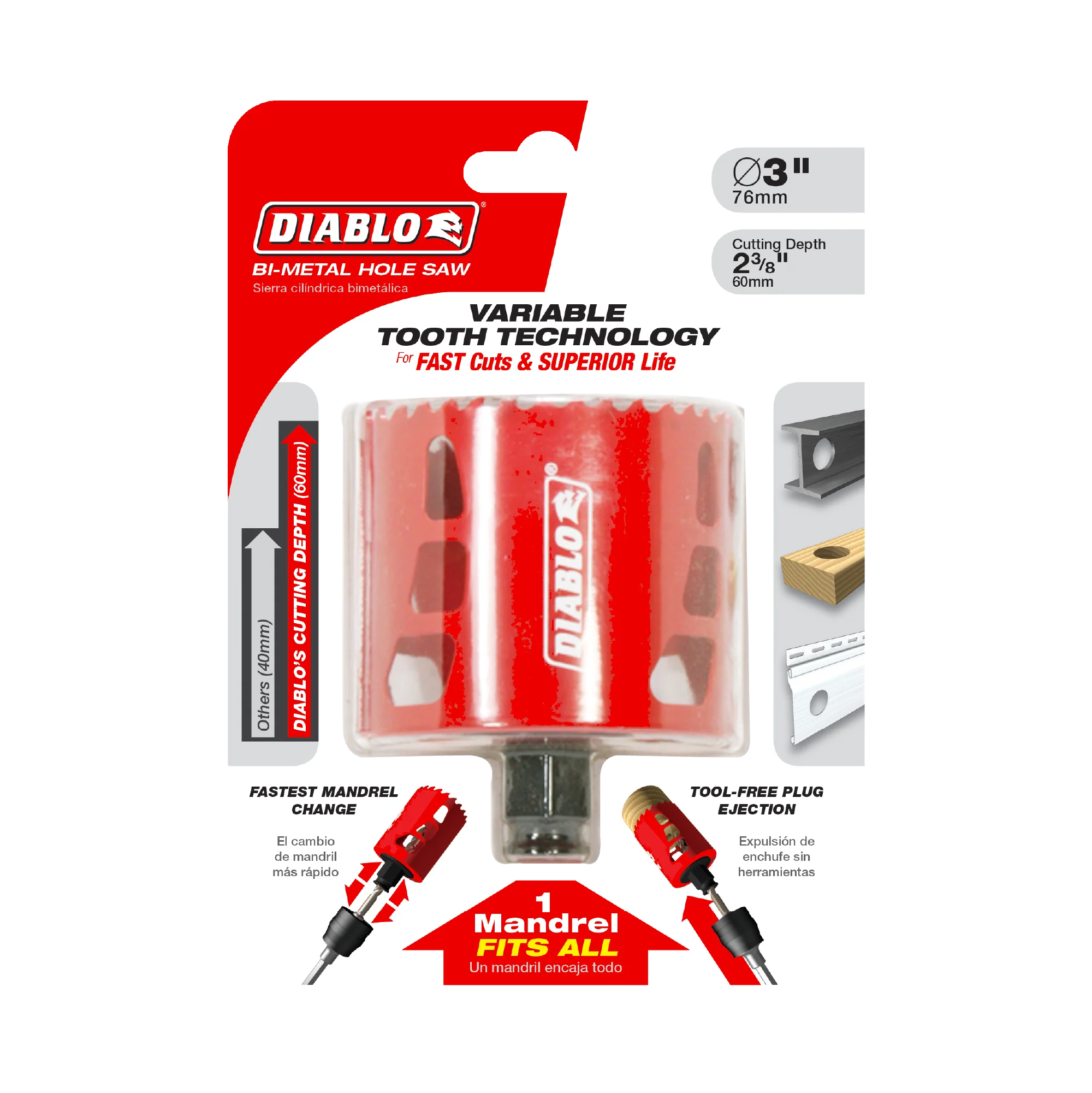 DHS3000 Hole Saw 3 Bi-Metal  Diablo