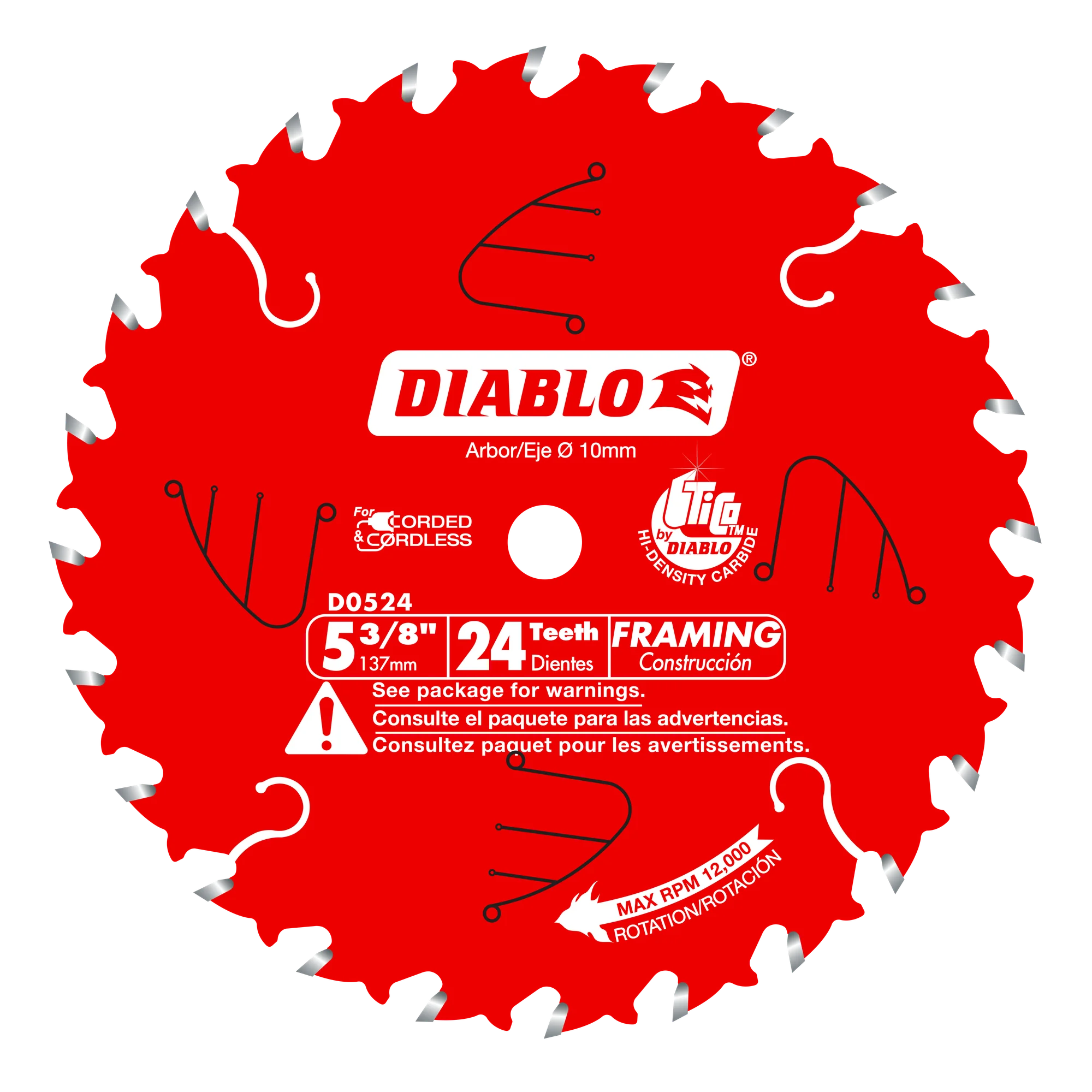 Blade 5 3/8 x 24 Tooth Framing Wood  Diablo®