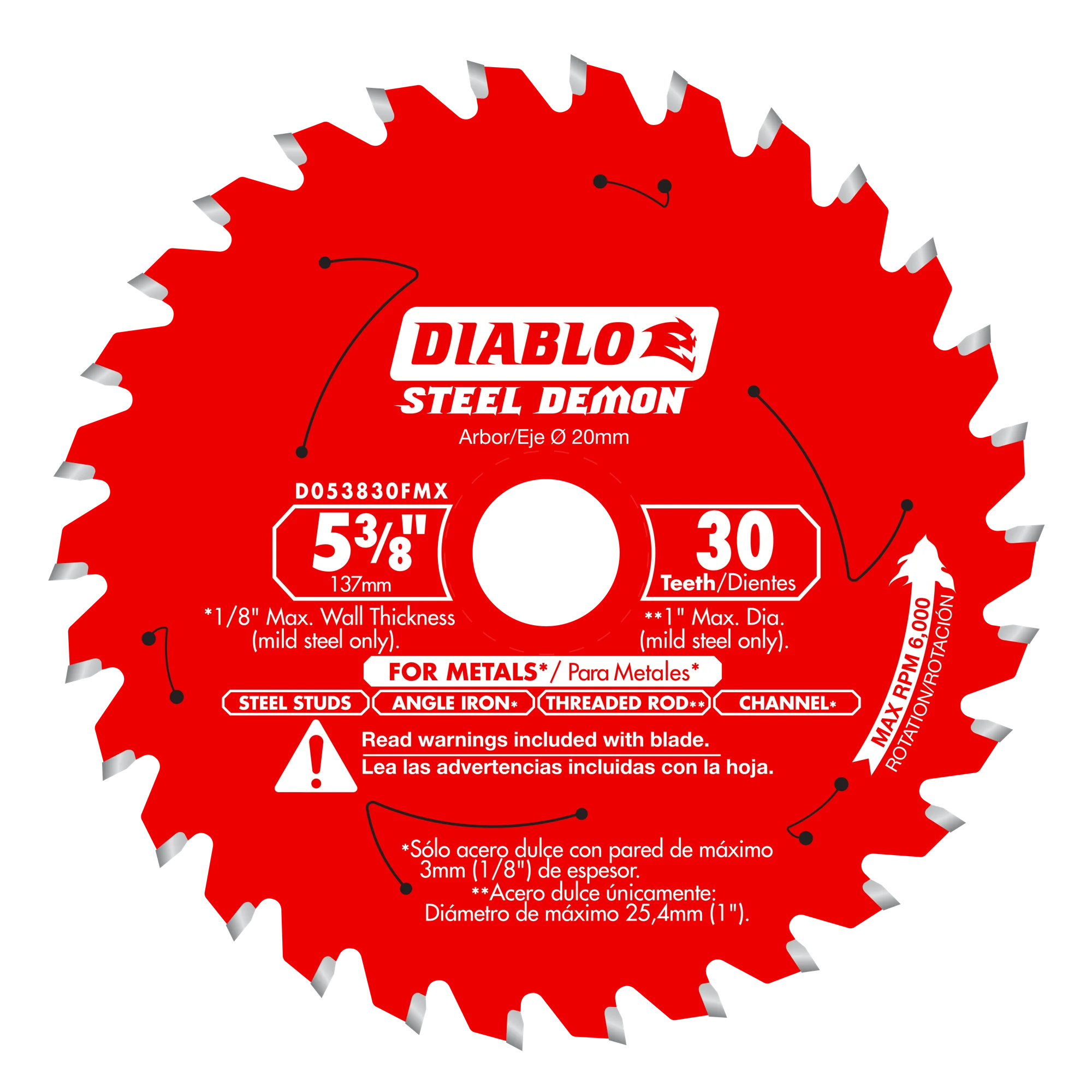 Blade 5 3/8 x 30 Tooth Carbide Medium Metal  Steel Demon™ Diablo®