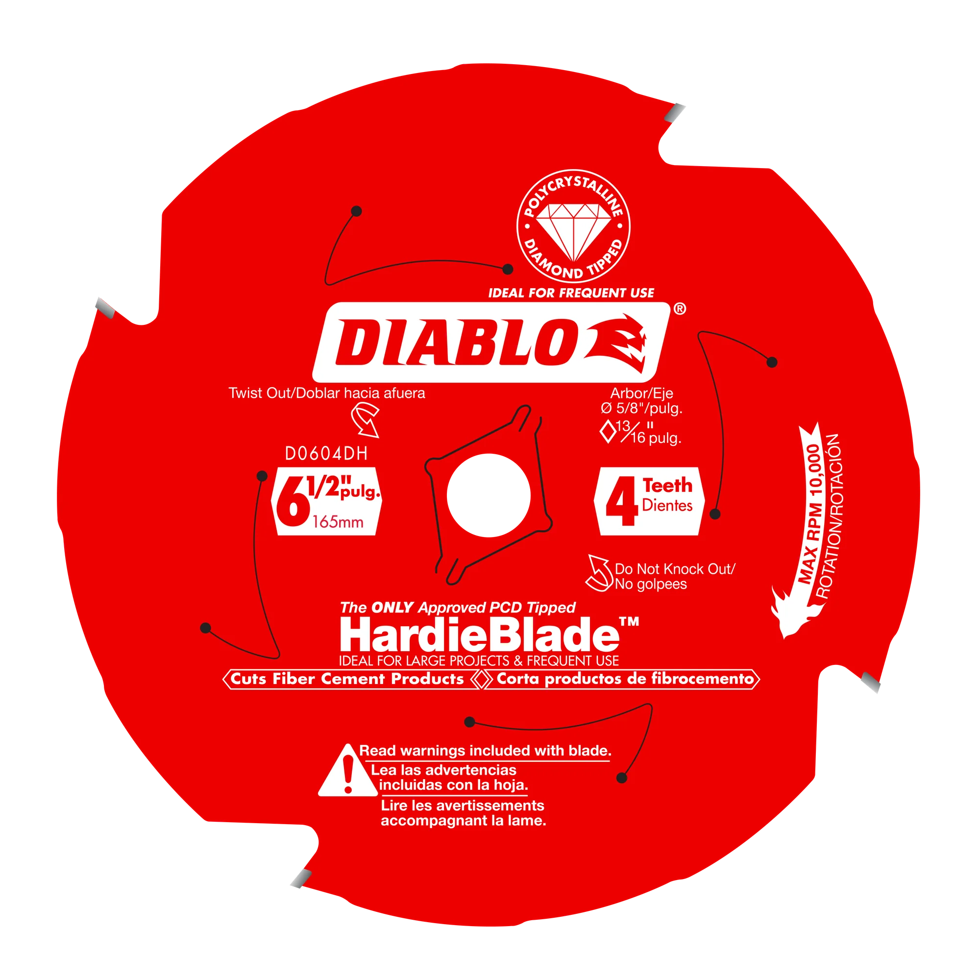 Blade 6 1/2 x 4 Tooth Fiber Cement HardieBlade  Diablo®