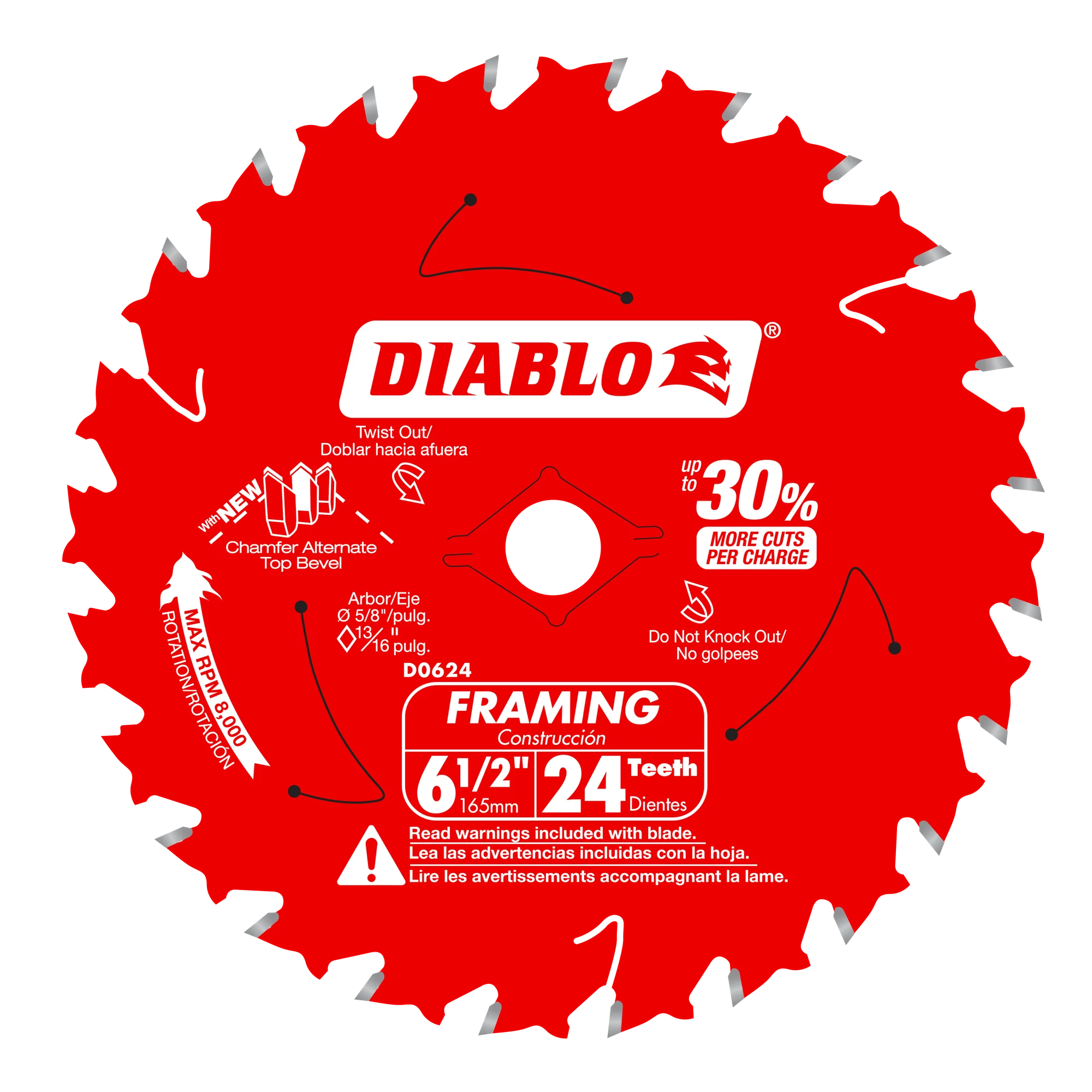 Blade 6 1/2 x 24 Tooth Framing Wood  Diablo®