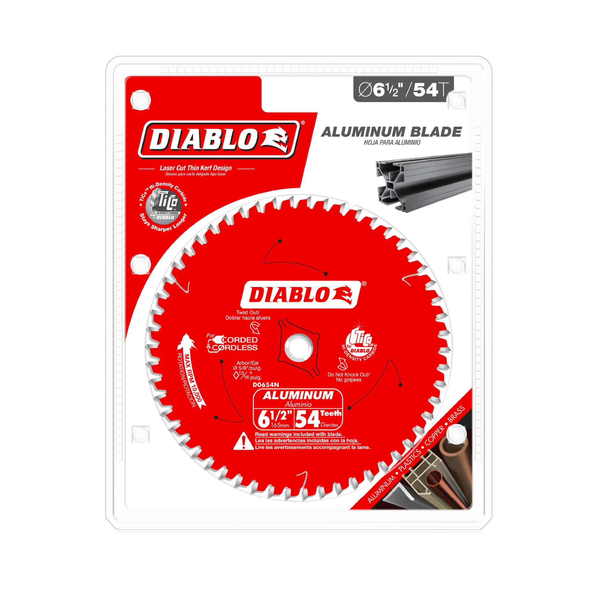 D0654NA Blade 6 1/2 x 54 Tooth Medium Aluminum  Diablo®
