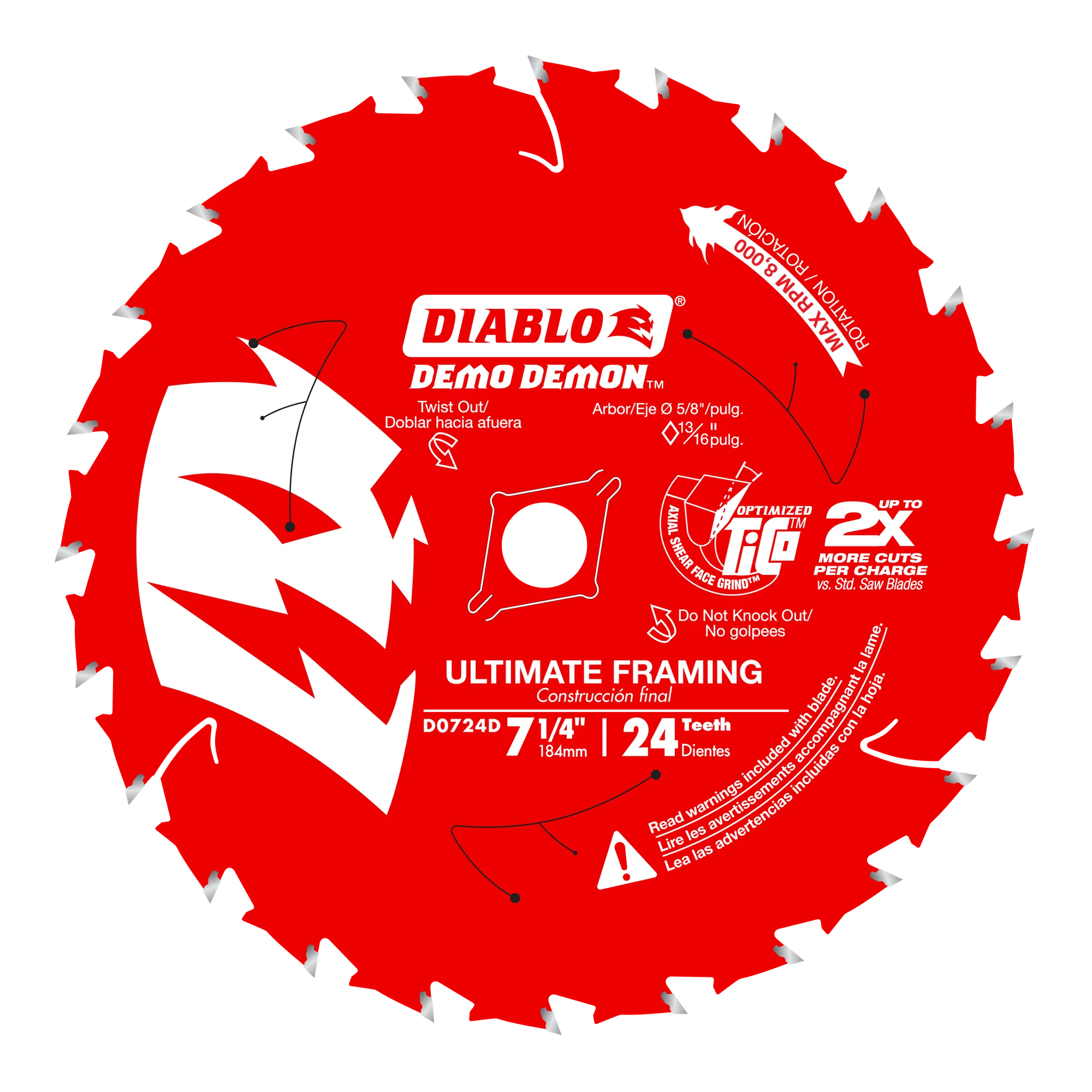 Blade 7 1/4 x 24 Tooth Ultimate Framing Wood  Diablo®