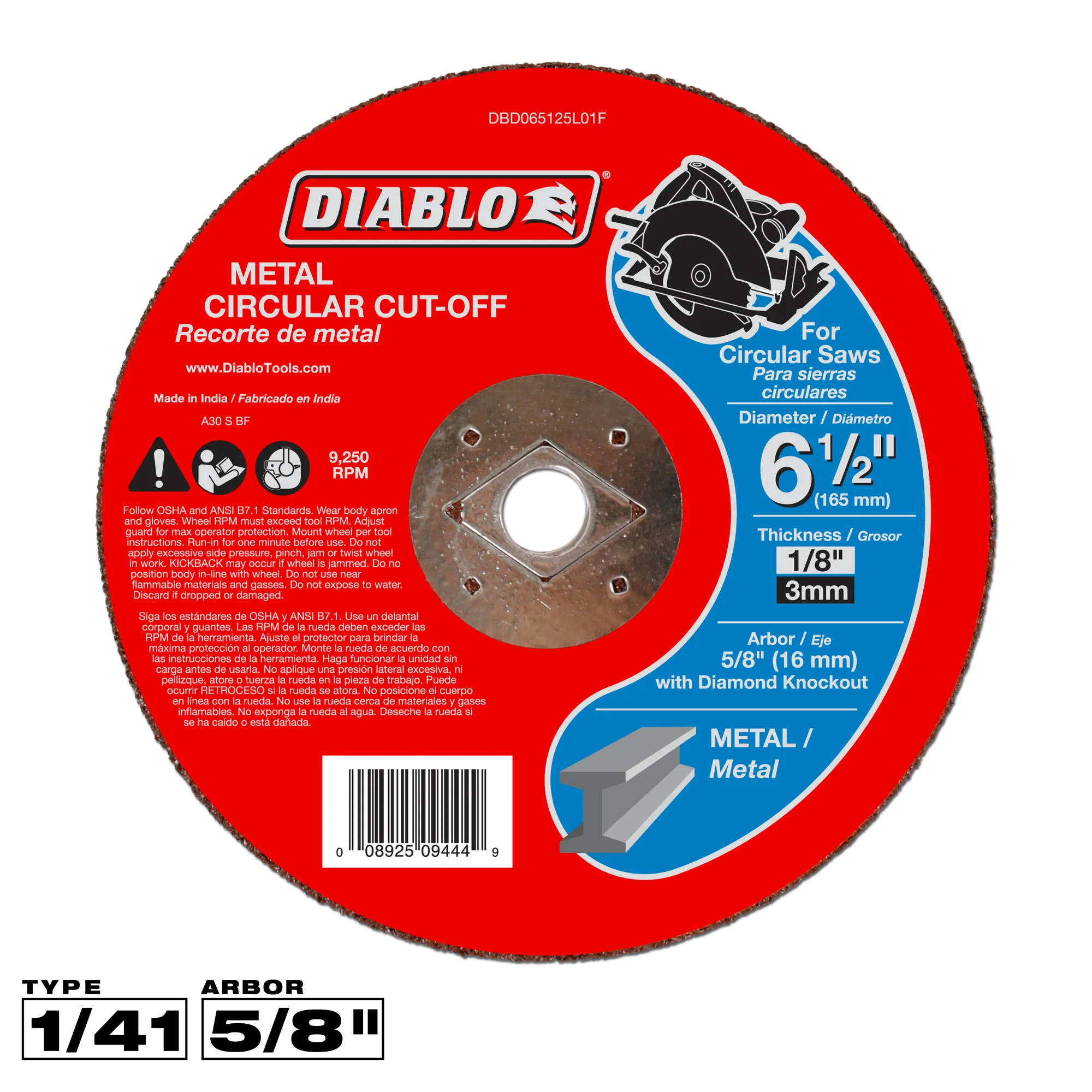 Cut-Off Disc 6 1/2  Diablo®