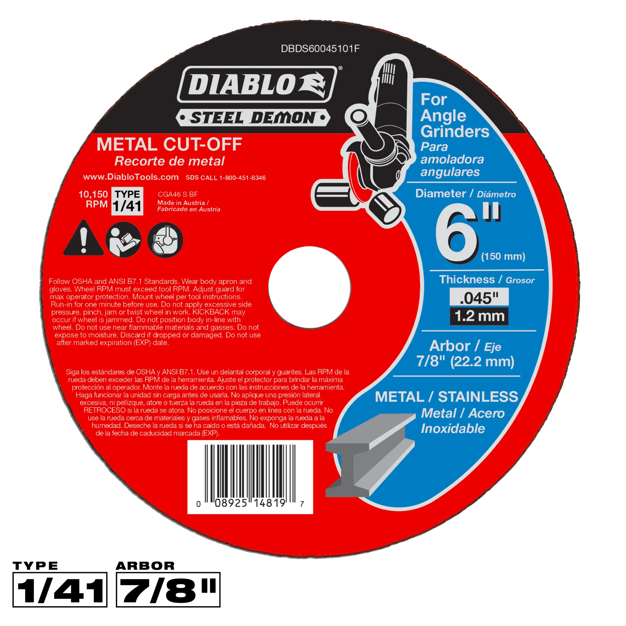 Cut Off Disc 6 T1  Steel Demon™ Diablo®