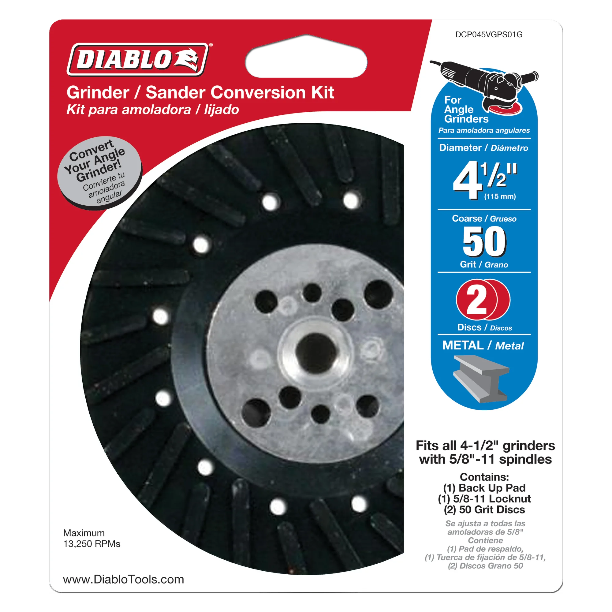 DCP045VGPS01G Conversion Kit 4 1/2 Grinder to Sander  Diablo®