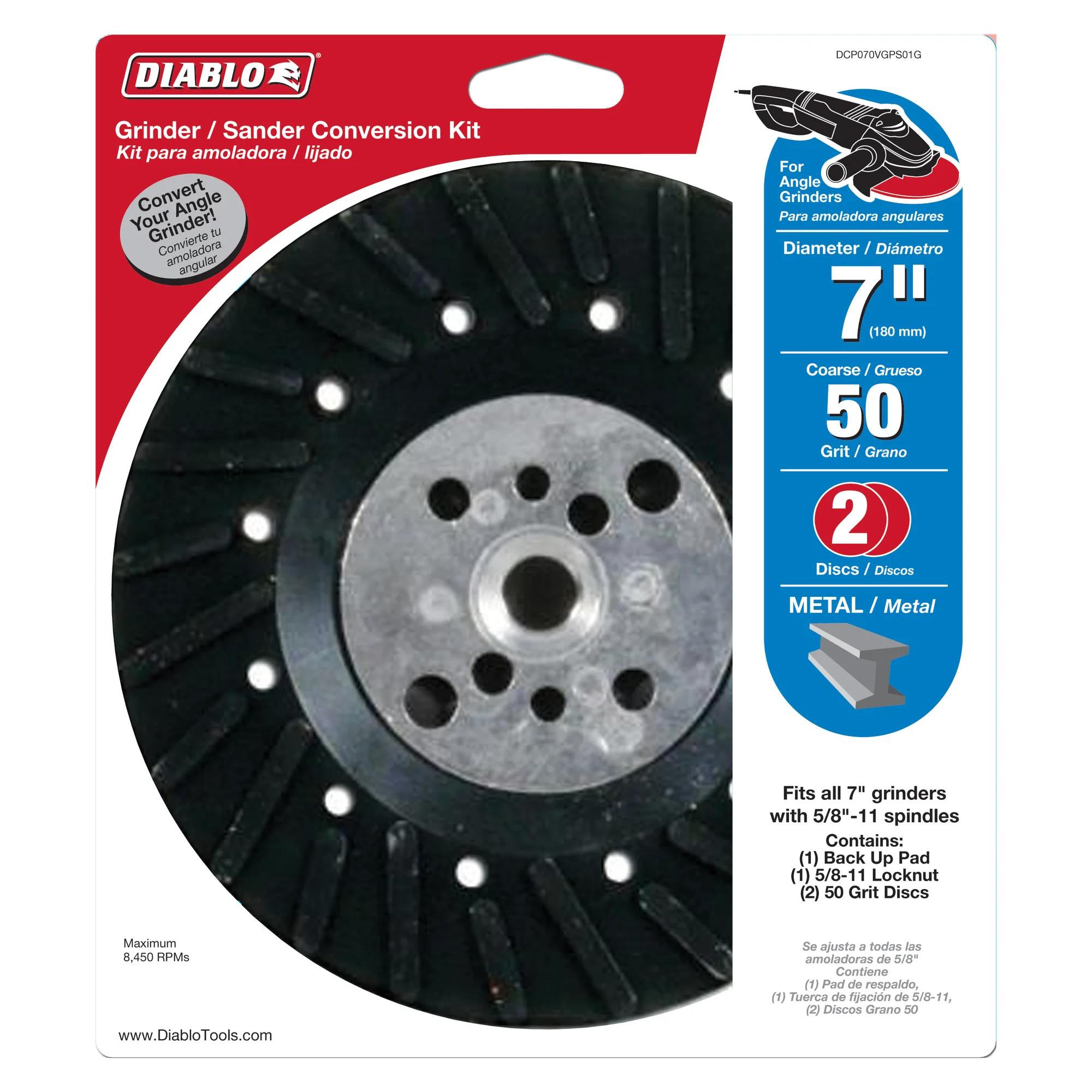 DCP070VGPS01G Conversion Kit 7 Grinder to Sander  Diablo®