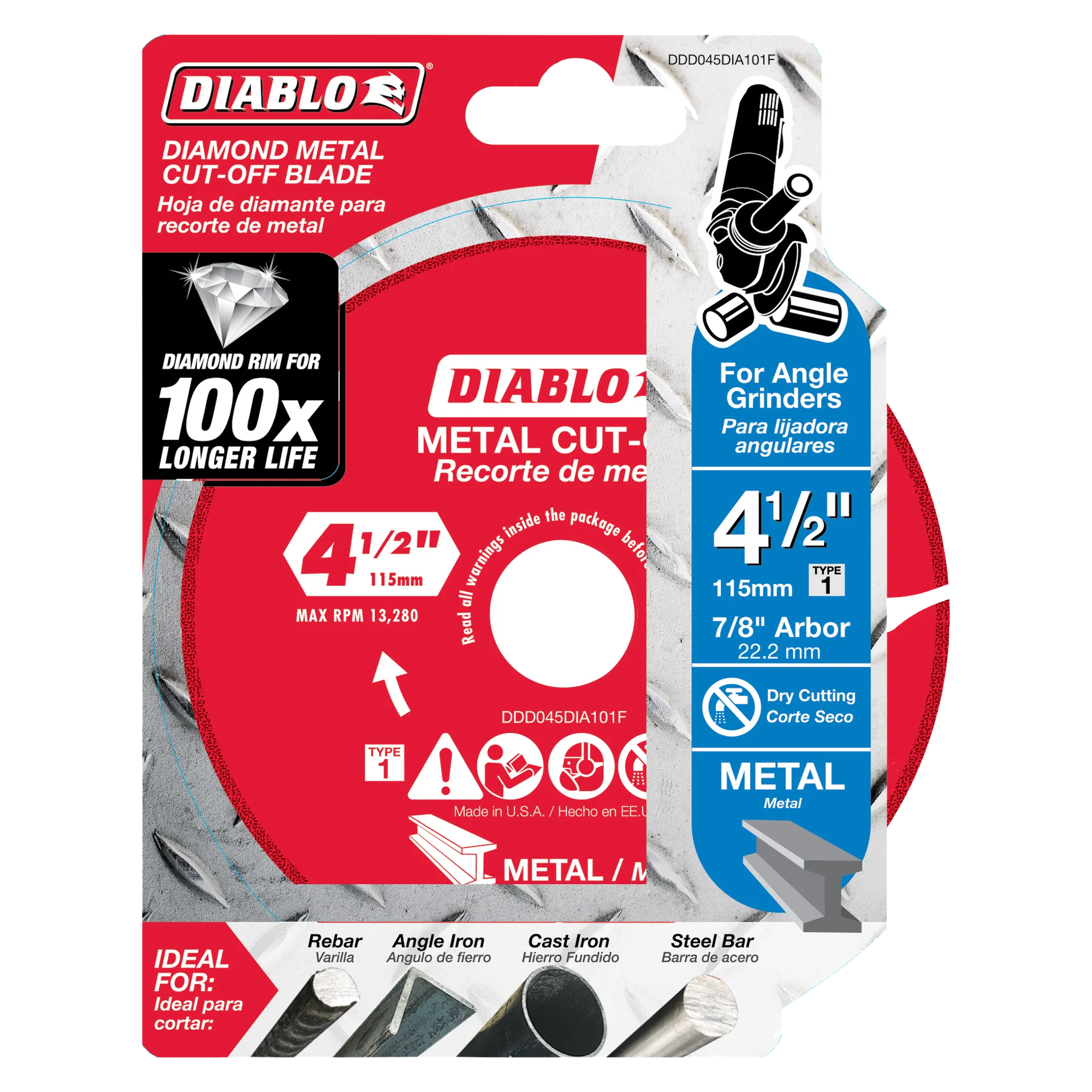 DDD045DIA101F Cut Off Disc 4 1/2 Diamond Metal  Diablo®