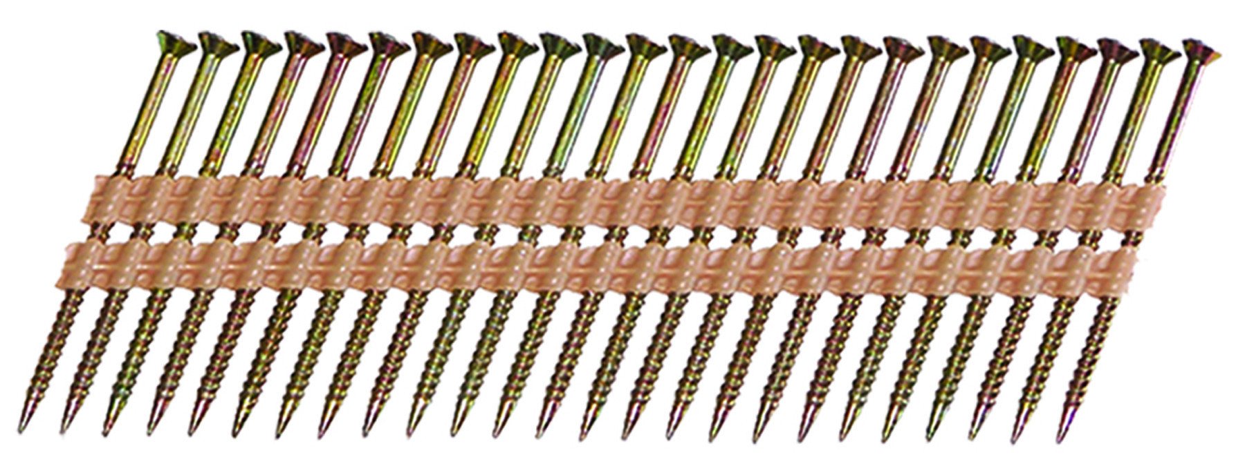 Nailscrew® 3 X 0.113 20/22° Strip  #2 Square  Yellow Zinc Plated  UFO™  (1000/BX)