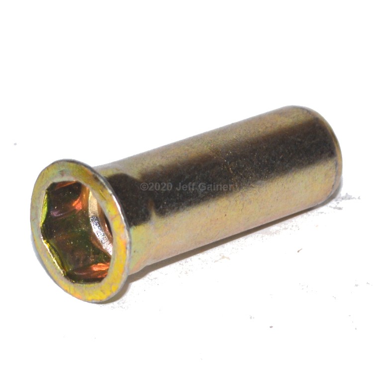 Insert Hex 5/16-18 Closed End 5/16-18  Yellow Zinc Plated