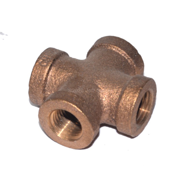Pipe Cross 1/4  Brass