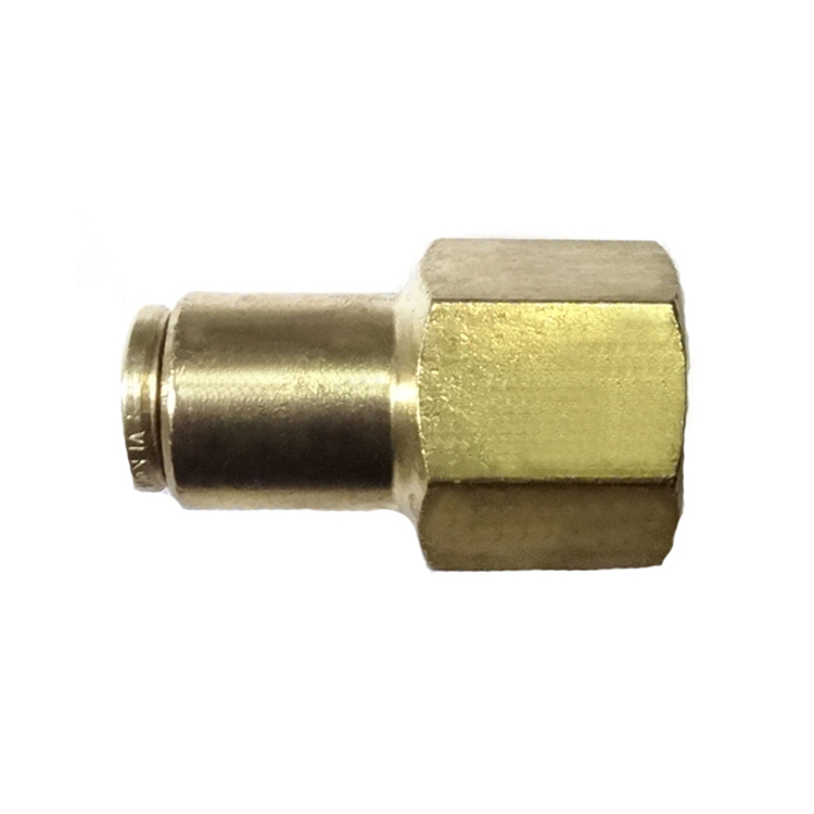 Poly Push Female Connector 1/4 x 1/8 FPT  Brass