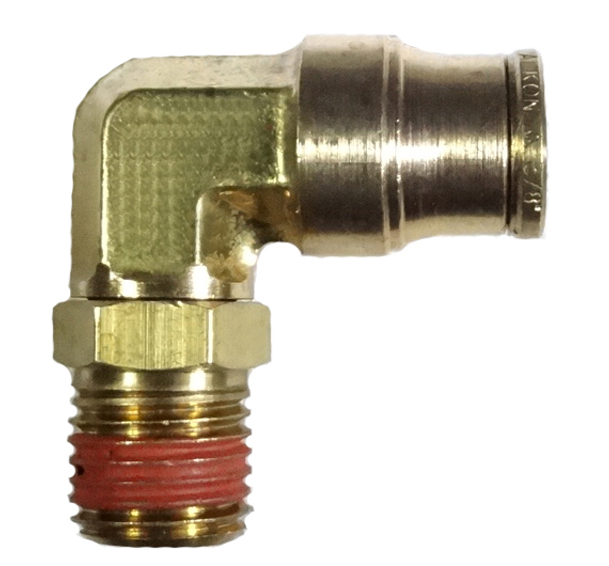 Poly Push Male Elbow 90° Swivel 5/32 x 1/8 MPT  Brass