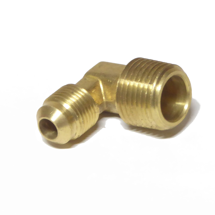 SAE 45° Flare Elbow 90° 3/8 X 1/2 MPT Brass