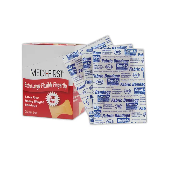 Extra Large Flexible Fingertip Bandages Latex-Free  (25/Bx)