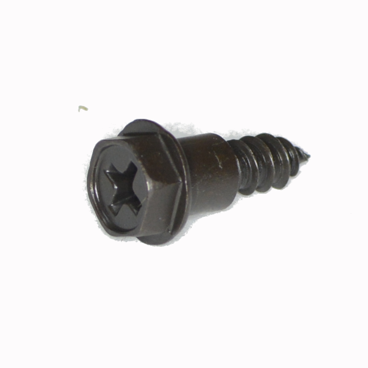 Hex Washer Head Slotted Sheet Metal Screw Type AB #10 X 5/8  Black Oxide w/ 1/4 Shoulder