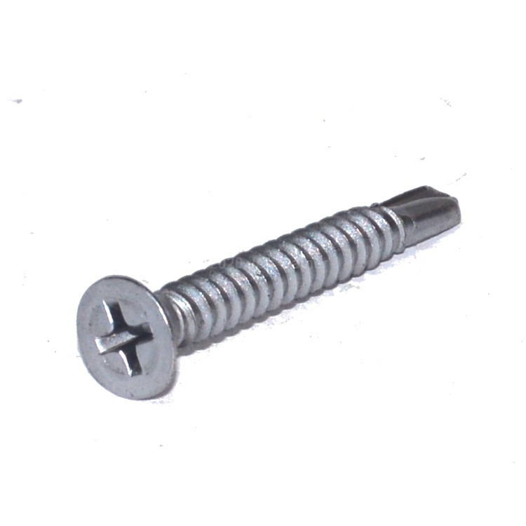 Flat Head Phillips Drive Self Drilling Screw #10 X 1 1/2 Type 410 Stainless Steel