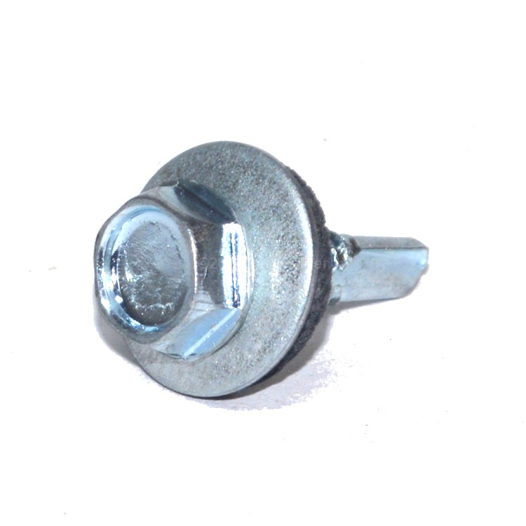 Hex Washer Head Self Drilling Screw Bonded Sealing Washer #8 X 1 Zinc Plated