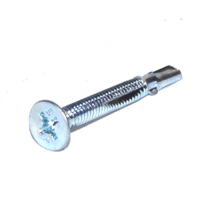 Flat Head Phillips Drive Self Drilling Screw #12-24 X 2 Zinc Plated