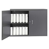 Wall Mountable Aerosol Storage Cabinet, 2 Slotted Shelves, 33-3/4 x 11-7/8 x 23-7/8