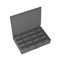 DL16 Large Steel Compartment Box, 16 Compartments, Gray