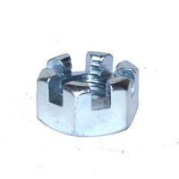 SLC213 Slotted Hex Nut 7/16-14  Grade 2 Zinc Plated
