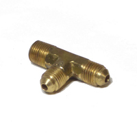 SAE 45° Flare Run Tee  3/16 X 1/8 MPT Brass